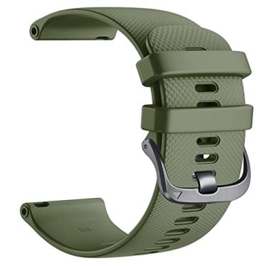 Imagem de DFAMIN Pulseira de silicone para Garmin Vivoactive 3 Forerunner 645 245 Vivoactive 4 4S Venu Pulseira Inteligente Pulseira (Cor: Verde Exército, Tamanho: 20mm For645 245)