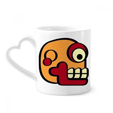 Imagem de Caneca de caveira com desenho de arte abstrata indiana caneca de café cerâmica copo de coração de vidro