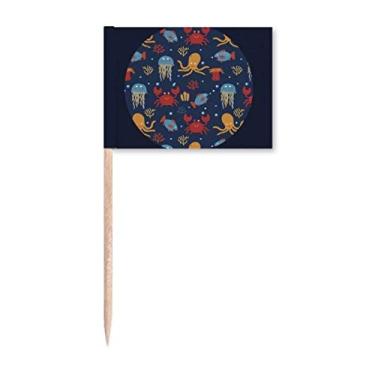 Imagem de Marcador de palito de palito de água-viva caranguejo de água-viva marcador para decoração de festa
