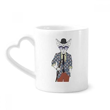 Imagem de Roupas em aquarela adorável ilustração de cachorro caneca café cerâmica copo de coração de vidro