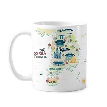 Imagem de Travelling in Korea Art Deco Presente Caneca de Cerâmica Caneca de Café Porcelana Utensílios de Mesa