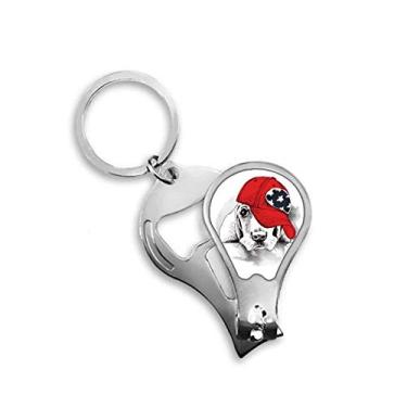 Imagem de Adorável cachorro ilustração de roupas aquarela cortador de unhas abridor chaveiro tesoura