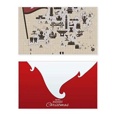 Imagem de Cartão de Feliz Natal visita ao estilo Hong Kong China cartão de parabéns de Natal com mensagem