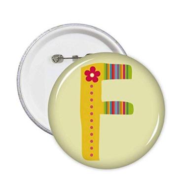 Imagem de F Alfabeto flor bonito padrão pinos crachá botão emblema decoração acessório 5 peças