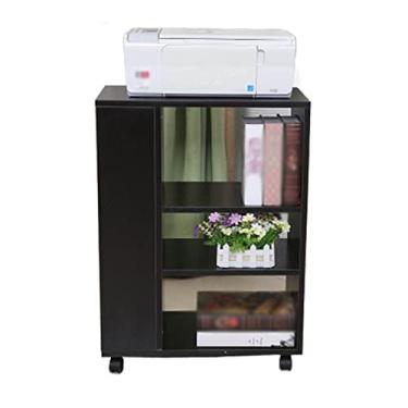 Imagem de KIZQYN Suporte de impressora Prateleira de impressora Cópia de piso Mesa Armário Colocação Rack de Armazenamento Banco de Trabalho de Escritório Polia Brakeable Rack Móvel Multifuncional Impressora de Mesa (Cor: D)