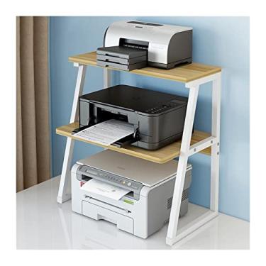 Imagem de KIZQYN Suporte de impressora Impressora Doméstica Copiadora Prateleira de Armazenamento Suprimentos de Escritório Rack de Acabamento de Mesa Impressora de Mesa de Madeira de Metal de Multicamadas (Cor: 3 Camadas 07)