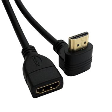 Imagem de Conector HDMI 1.4 ChenYang Up Angled 90 graus com Ethernet e cabo de extensão 3D tipo A macho para fêmea 0,5 m