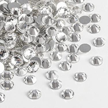 Imagem de Beadsland 2880 peças de pedras redondas de strass de cristal de fundo plano para arte em unhas e artesanato fixador de cola, cristal, SS6, 1,9-2,1 mm