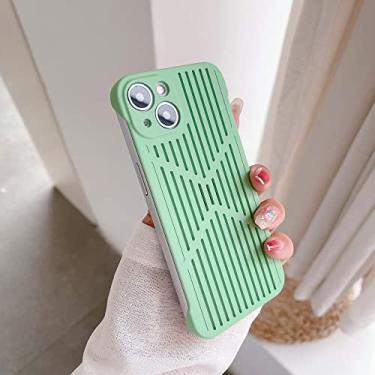 Imagem de Estojo de dissipação de calor respirável ultrafino ultrafino sem moldura para iPhone 13 12 11 Pro Max plástico rígido Candy Color Cover, verde, para iPhone14