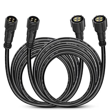 Imagem de Nilight Pacote com 2 cabos RGB de 4 pinos para 4 e 8 cápsulas, multicoloridos, kits de luzes de rocha para rocha com brilho de rocha, fio de extensão, 2 anos de garantia