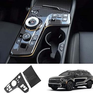 Imagem de GZBFTDH Painel de acabamento do botão de mudança de marchas do carro, compatível com KIA Sportage 2022, acessórios de carbono consoles centrais botas de câmbio e moldura de capa LHD