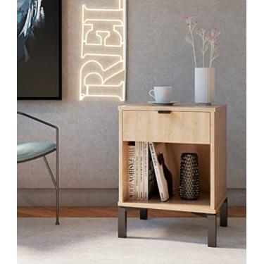 Imagem de MESA DE CABECEIRA FALKK MORGAN 1 GAVETA AMADEIRADA