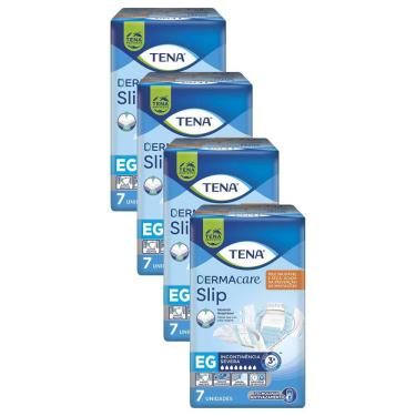 Imagem de Kit 4 Fraldas Geriátrica Tena Dermacare Slip Ultra M com 8 unidades