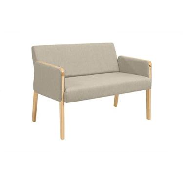 Imagem de Sofá 2 Lugares para Sala de Estar Bege 1,10 m Arpoador Oppa Design - Natural e Tecido Bege