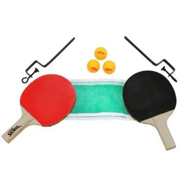 Imagem de KIT TENIS DE MESA - 2 RAQUETES + 3 BOLINHAS 485000