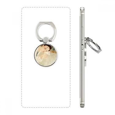 Imagem de Suporte de anel de telefone com pintura de beleza tradicional chinesa branca suporte de laço ajustável