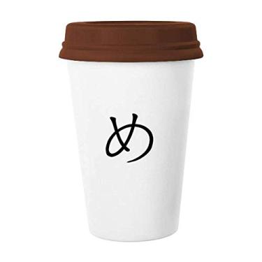 Imagem de Caneca de cerâmica japonesa do personagem Hiragana ME Caneca de café Copo de cerâmica