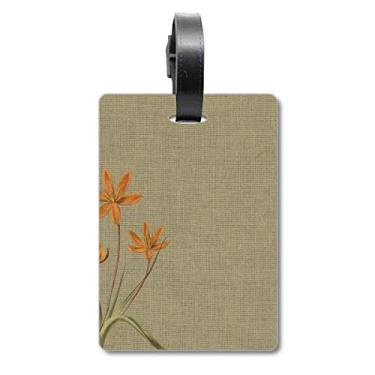 Imagem de Design tradicional de orquídea de linho, bordado, bolsa, etiqueta de bagagem, etiqueta para guardar cartão