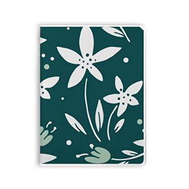 Imagem de Caderno de tinta de planta verde branca capa de goma Diário capa macia
