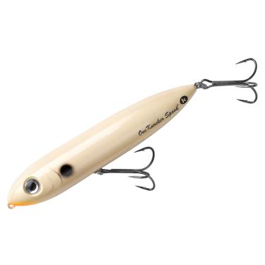 Imagem de Heddon Isca de pesca One Knocker Spook Topwater para água salgada e doce, 11,4 cm, 11,4 g, boca de osso/laranja