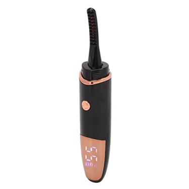 Imagem de Modelador de Cílios Elétrico, Recarregável por USB, Modelador de Cílios Aquecido Elétrico, 4 Engrenagens de Temperatura, Tamanho Compacto para Uso Diário (Preto)