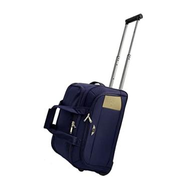 Imagem de Mala Sacola de Viagem Pequena com Rodinhas Tecido Poliéster Santino Cor:Azul;Tamanho:P