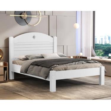 Imagem de Cama Casal Kely 1400mm Branco Vj Móveis - Cambel