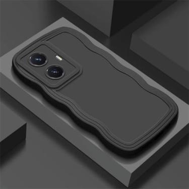 Imagem de Onda pára-choques caso de telefone para realme c55 c35 c33 c30 c25 c25s c12 c25y c21y c17 c15 c20 c11 2021 10 4g capa de silicone macio, preto, para c21y (c25y)