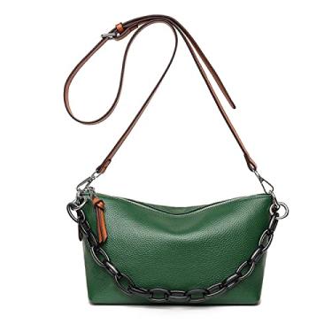 Imagem de BYKOINE Bolsa de ombro feminina bolsa mensageiro pequena corrente feminina transversal bolsas de telefone femininas bolsa de couro