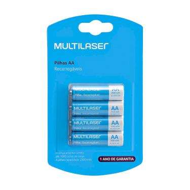 Imagem de Pilha Recarregável 4 pilha tamanho aa 2500MAH código CB052 multilaser