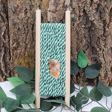 Imagem de Caranguejo eremita escada de escalada, brinquedo de escalada de corda e madeira, acessório de gaiola de animais pequenos, adequado para lagarto, camaleão, caranguejo eremita, hamster, chinchila,