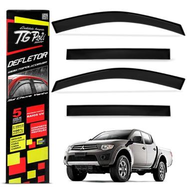 Imagem de Calha de Chuva L200 Triton 2008 a 2018 Defletor Fumê Tgpoli