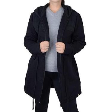 Imagem de Jaqueta Feminina Olho Fatal Parka Moletom Preta - 601311-Feminino