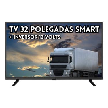 Imagem de  Smart Tv 32 Philco Caminhão Ônibus Van Carro + Inversor 12v Smart com Inversor 12 volts