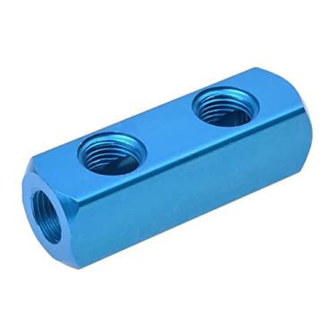 Imagem de Divisor de bloco de coletor de 5 portas de 2 vias, encaixe em linha de mangueira de ar pneumática de 1/10.2 cm para tanque de ar portátil Air Comrpessor, divisor de bloco de coletor em linha de