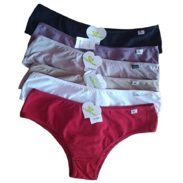 Imagem de Kit C/12 Calcinha Linda Brasil Plus Size Elastico Embutido 2513 Básico