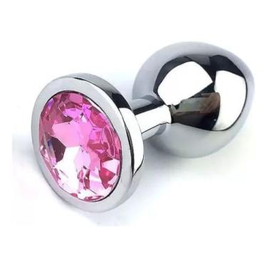 Imagem de Plug Anal Grande Com Pedra Colorida Em Base Atóxico