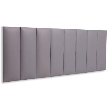 Imagem de Cabeceira Queen Estofada  Kit 8 Placas  Reta - Courino Cinza