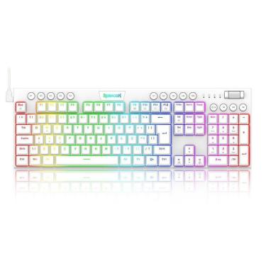 Imagem de Teclado Mecânico Redragon Horus, RGB, Switch Brown, ABNT2, Branco - Branco - Unissex - Único-Unissex