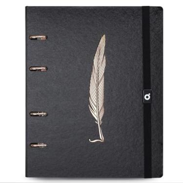 Imagem de Caderno argolado elástico formato Ultra - Linha Noir - Pena