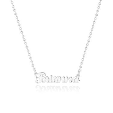 Imagem de Hidepoo Colar com nome personalizado – Colar com pingente de nome de aço inoxidável, corrente delicada com nome de letra, joias personalizadas, presentes para mulheres, Metal