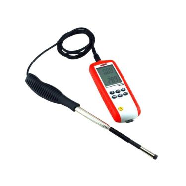 Imagem de Termo Anemômetro Digital Temperatura Fluxo Velocidade Ar Fio Quente Software Tafr-200 Portátil Instrutherm Certificado