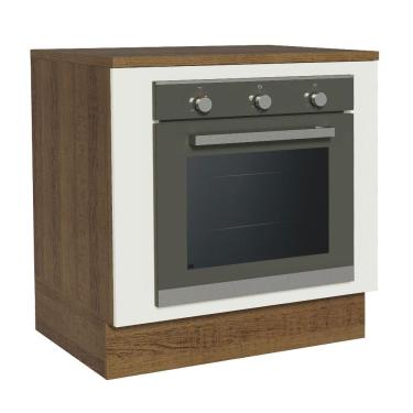 Imagem de Balcão Para Forno De Embutir 80 X 60 Cm Com Tampo Agata, Glamy, Stella Madesa Rustic/branco