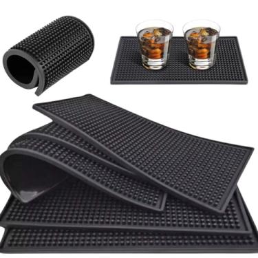 Imagem de Tapete Escorredor De Louça Material Premium Kit 02uni De Silicone Barman Mat Porta Copos E Pratos Secagem Rápida Antiderrapante.