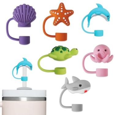 Imagem de Capa de canudo 6P para copo Stanley, topo de palha de silicone para copo Stanley de 30 e 4 onças com copos, acessórios de tampa de 10 mm 1 cm (reutilizável)