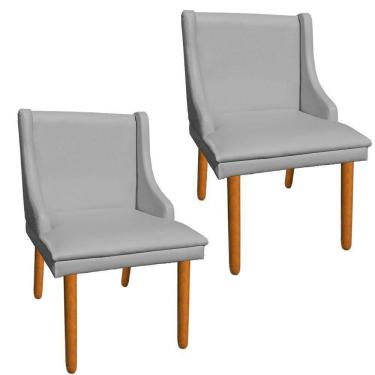 Imagem de Kit 2 Cadeiras de Jantar Liz Corino Cinza Pés Palito D`Rossi