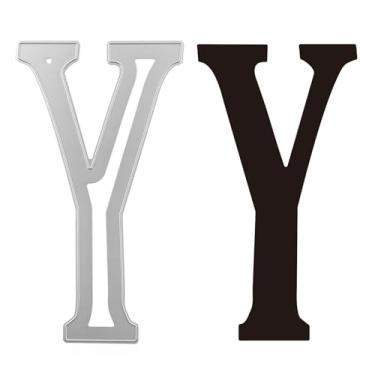 Imagem de Briartw Matriz de corte de letras maiúsculas em Y de 7,87 polegadas | Estêncil de metal do alfabeto de 20 cm de altura para fazer cartões, álbuns de recortes e artesanato DIY | Perfeito para