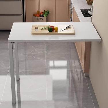 Imagem de Mesa dobrável montada na parede, mesa de trabalho dobrável, mesa dobrável ltifuncional, mesa de jantar de cozinha, mesa grande flutuante, conversível em pintura de parede, escrivaninha de pa