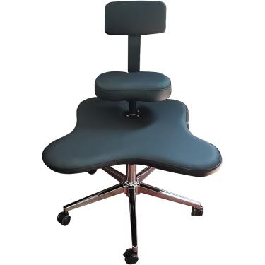 Imagem de Cadeira de meditação ajustável para adultos com pernas cruzadas com apoio lombar, cadeira ergonômica ajoelhada, mesa de escritório para jogos, banco para cadeira de exercícios de ioga, preto