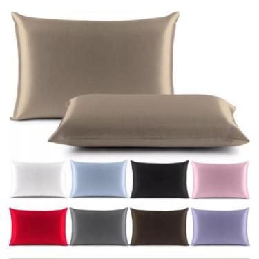 Imagem de Kit 02 Fronhas de Cetim Anti Frizz 65 X 50 cm Diversas Cores - LD Conf